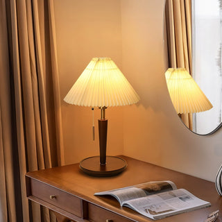 Novace Lampe de Table en Tissu Et Bois