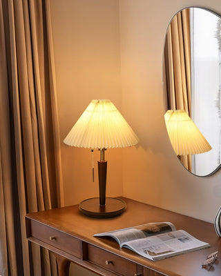 Novace Lampe de Table en Tissu Et Bois
