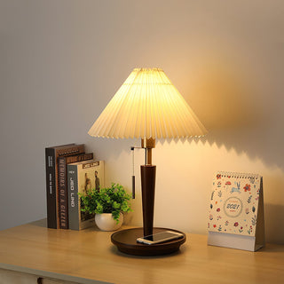 Novace Lampe de Table en Tissu Et Bois