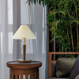 Novace Lampe de Table en Tissu Et Bois