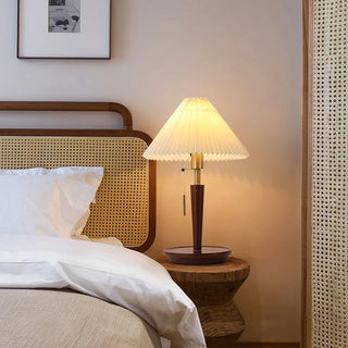 Novace Lampe de Table en Tissu Et Bois