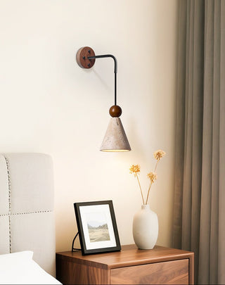 Cone Wood Bead Wall Sconce-Neutral Decor