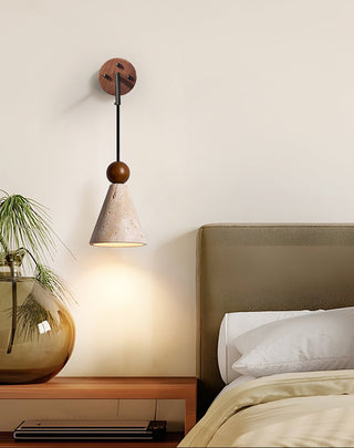 Cone Wood Bead Wall Sconce-Neutral Decor