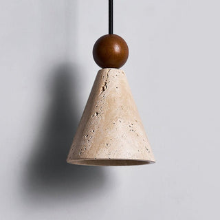 Cone Wood Bead Wall Sconce-Neutral Decor