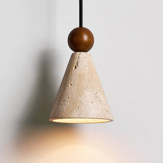 Cone Wood Bead Wall Sconce-Neutral Decor