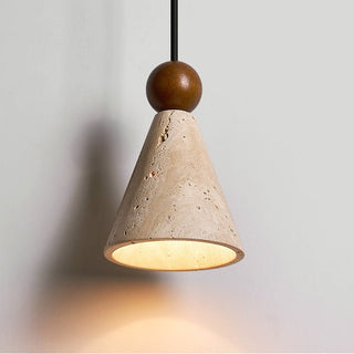 Cone Wood Bead Wall Sconce-Neutral Decor