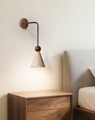 Cone Wood Bead Wall Sconce-Neutral Decor