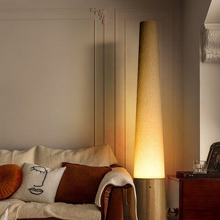 Glow Cone Wooden Floor Lamp-Neutral Decor