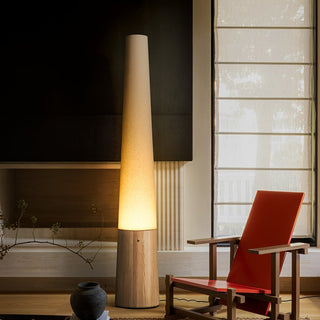 Glow Cone Wooden Floor Lamp-Neutral Decor