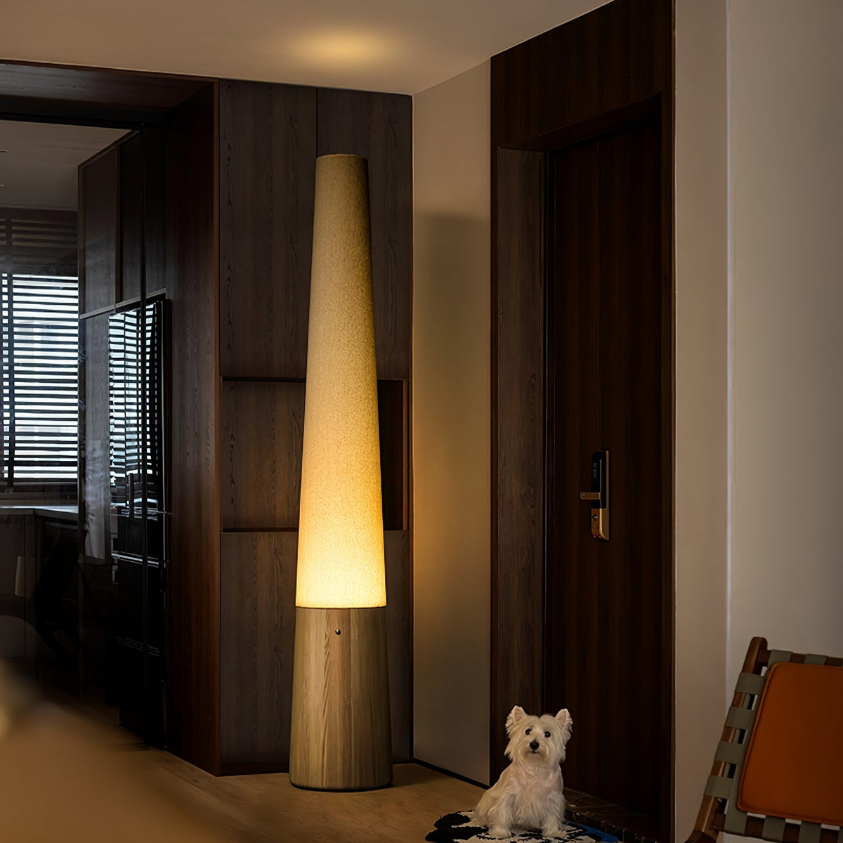 Glow Cone Wooden Floor Lamp-Neutral Decor