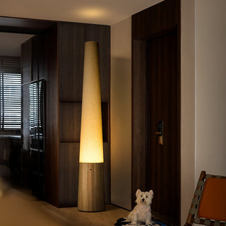 Glow Cone Wooden Floor Lamp-Neutral Decor