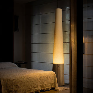 Glow Cone Wooden Floor Lamp-Neutral Decor