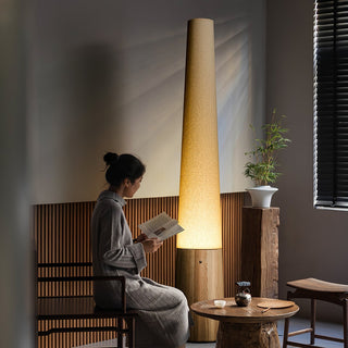Glow Cone Wooden Floor Lamp-Neutral Decor