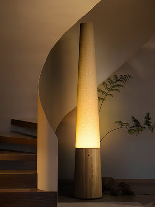 Glow Cone Wooden Floor Lamp-Neutral Decor