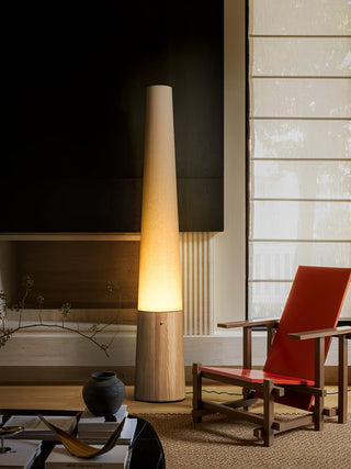 Glow Cone Wooden Floor Lamp-Neutral Decor