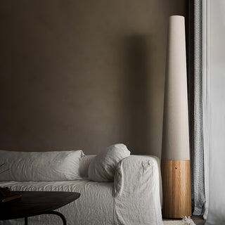 Glow Cone Wooden Floor Lamp-Neutral Decor