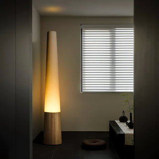 Glow Cone Wooden Floor Lamp-Neutral Decor