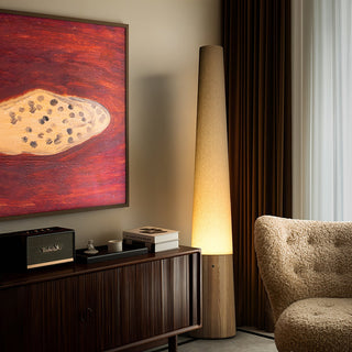 Glow Cone Wooden Floor Lamp-Neutral Decor