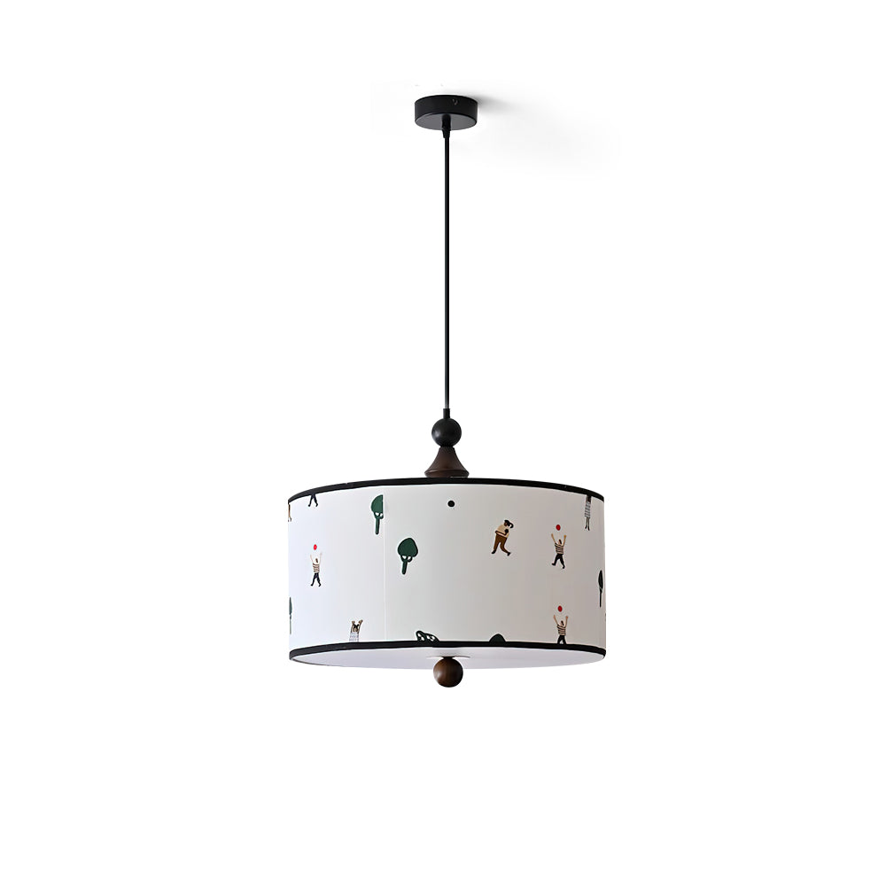 Congo Pendant Light with whimsical illustrations on a white background.