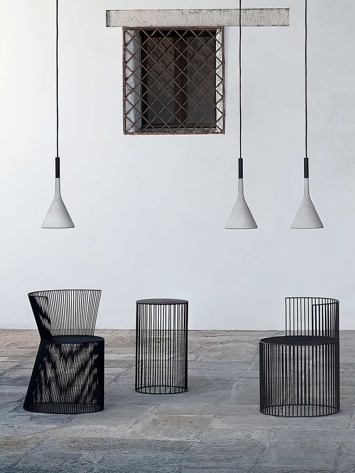 Conical Concrete Pendant Light-Neutral Decor