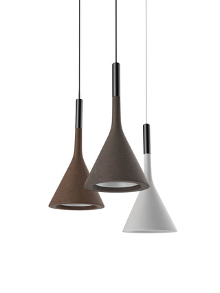 Solara Lampe suspendue conique en béton industrielle-Luire