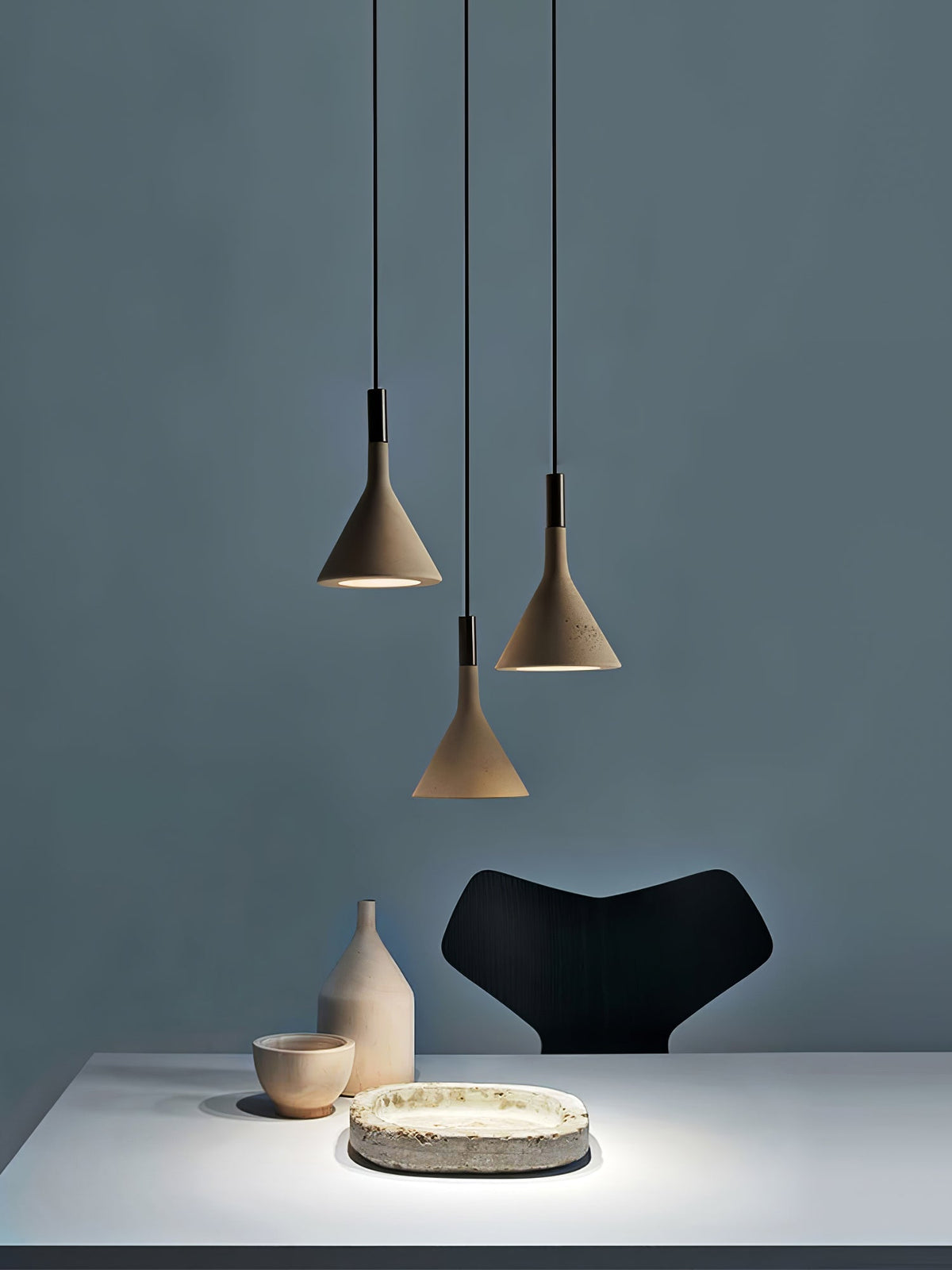 Conical Concrete Pendant Light-Neutral Decor