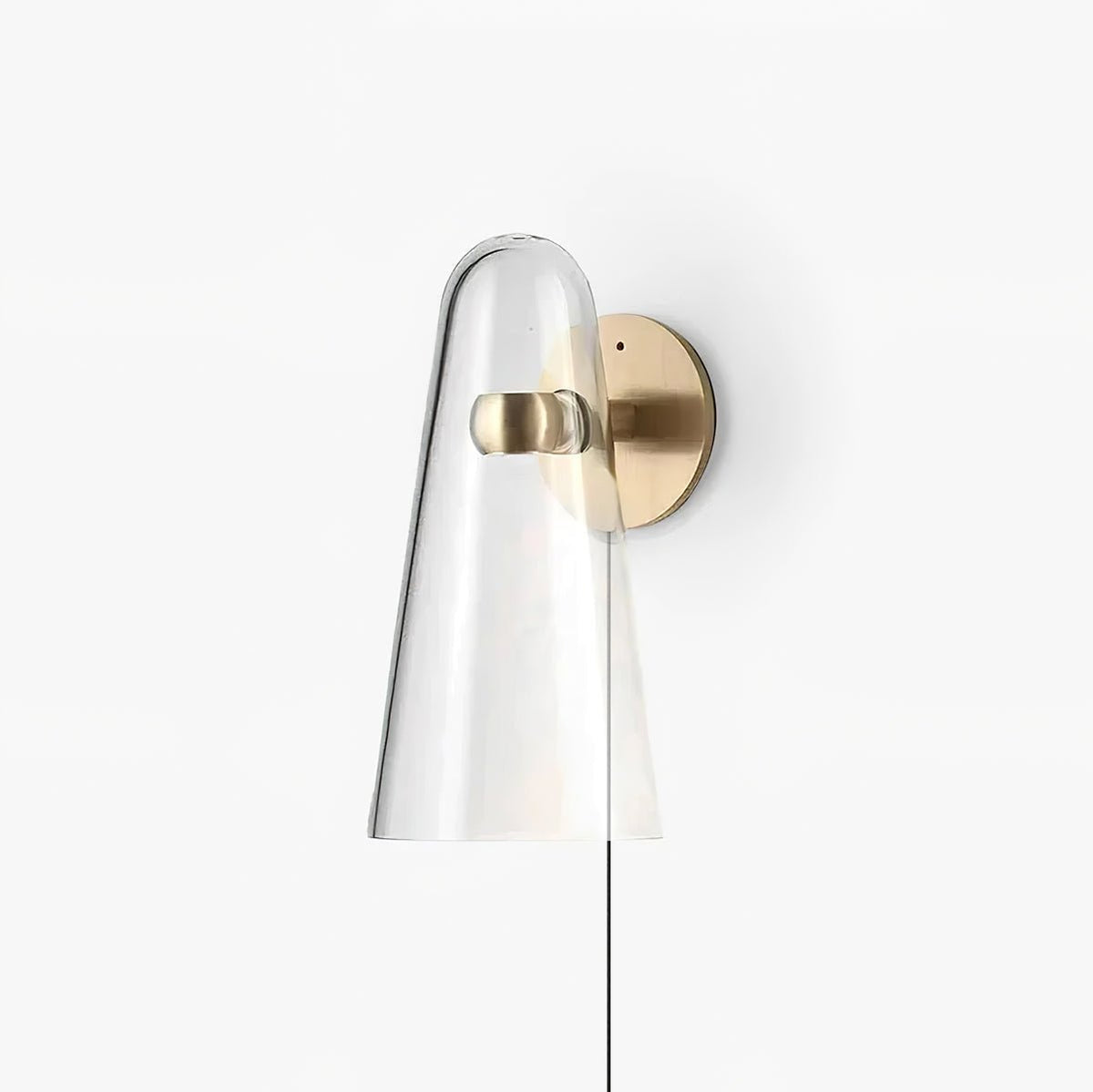 Conical Glass Plug-in Wall Lamp-Neutral Decor