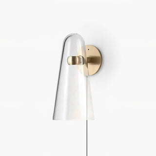 Conical Glass Plug-in Wall Lamp-Neutral Decor