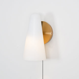 Conical Glass Plug-in Wall Lamp-Neutral Decor