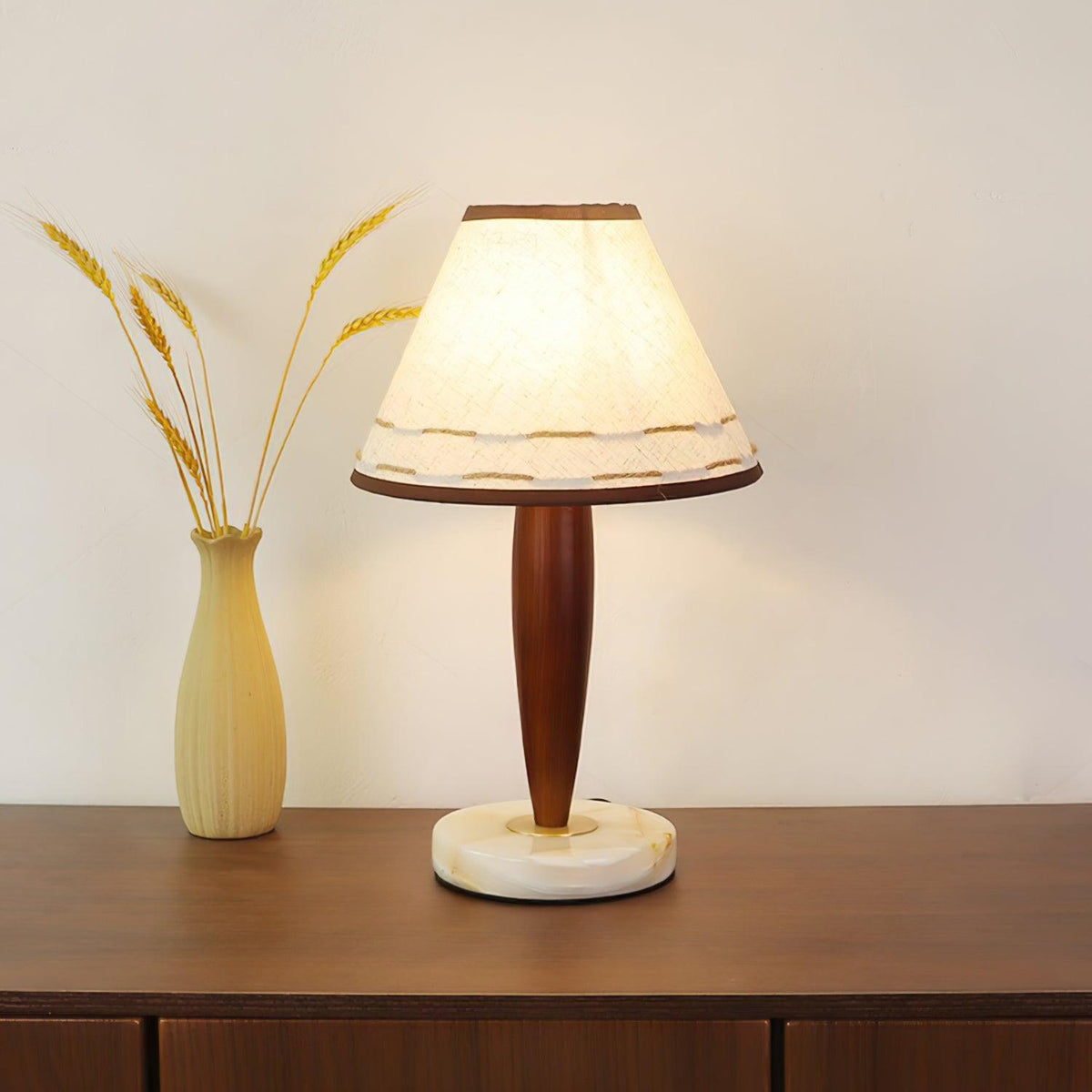 Taylor Lampe de Table Vintage en Tissu