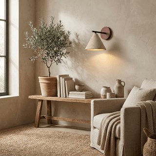 Conical Travertine Wall Light-Neutral Decor