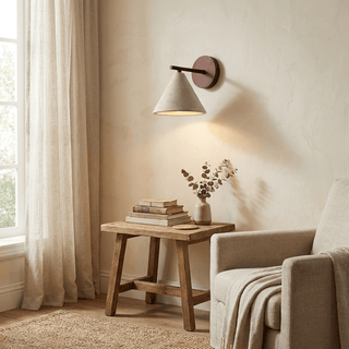 Conical Travertine Wall Light-Neutral Decor