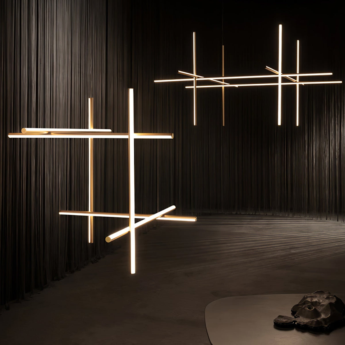 Gridline Linear Chandelier-Neutral Decor