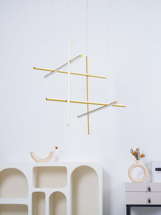 Gridline Linear Chandelier-Neutral Decor
