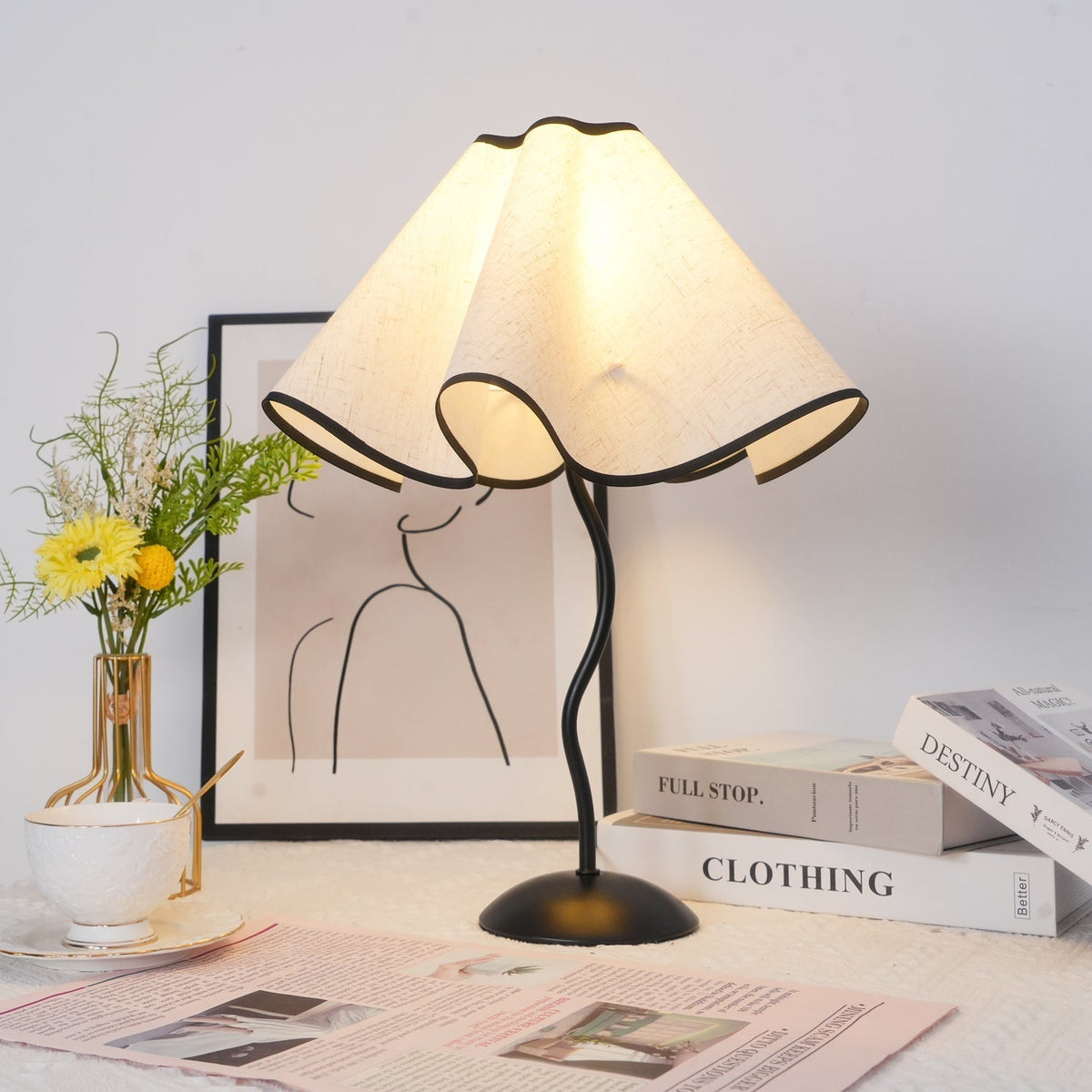 Luminova Lampe de Table en Tissu Artistique