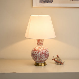 Coral Bird Floral Ceramic Table Lamp-Neutral Decor