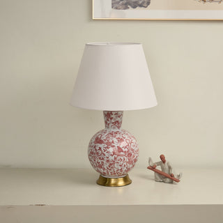 Coral Bird Floral Ceramic Table Lamp-Neutral Decor