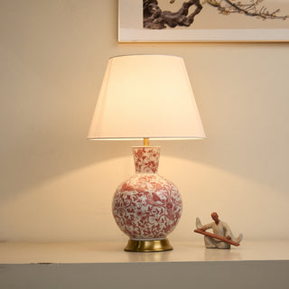 Coral Bird Floral Ceramic Table Lamp-Neutral Decor