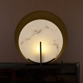 Astix Lampe de Table en Albâtre Demi-Lune