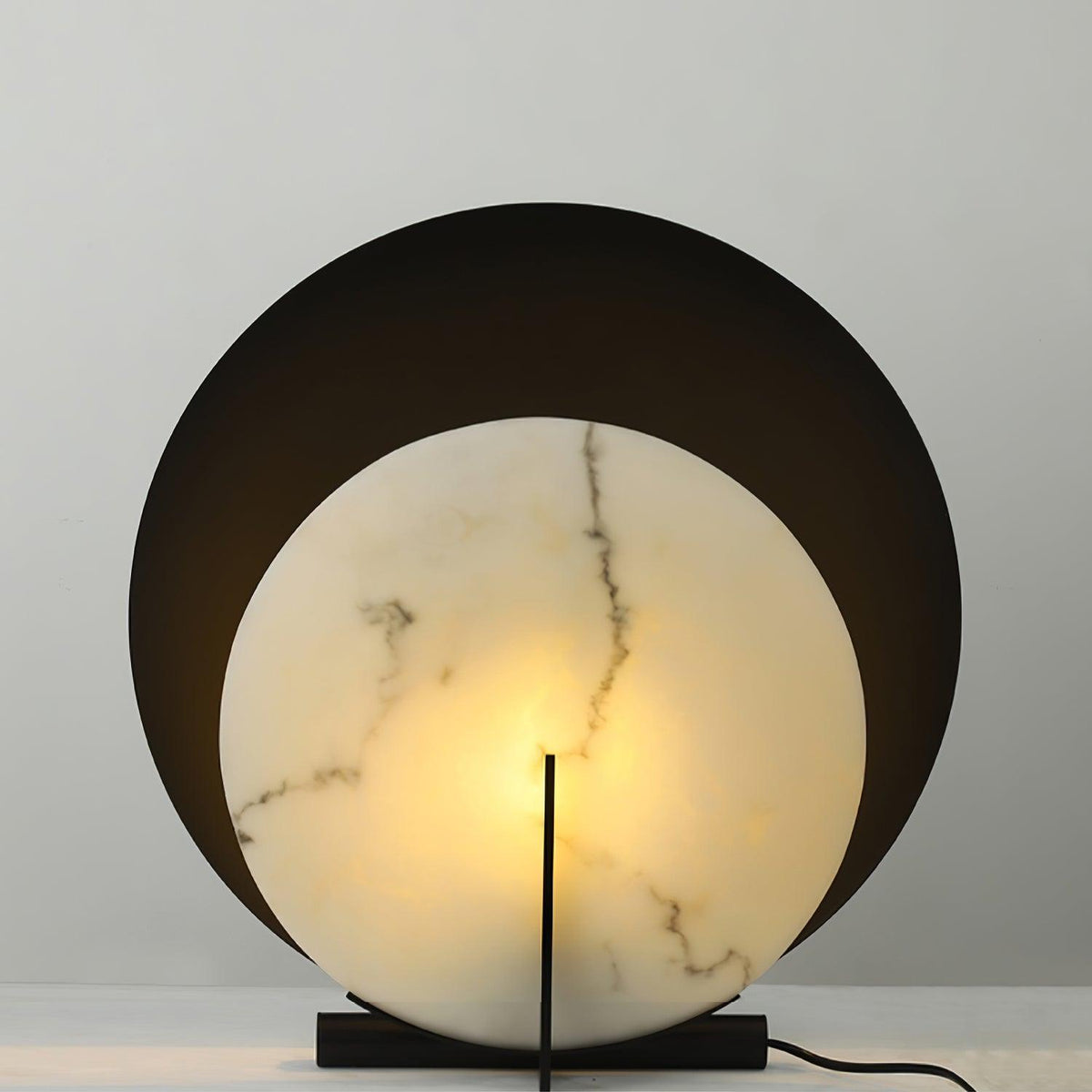Astix Lampe de Table en Albâtre Demi-Lune