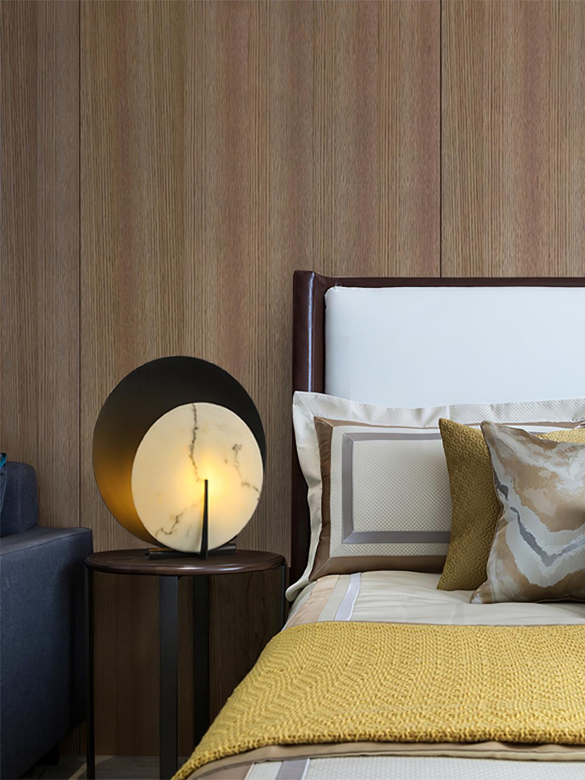 Astix Lampe de Table en Albâtre Demi-Lune