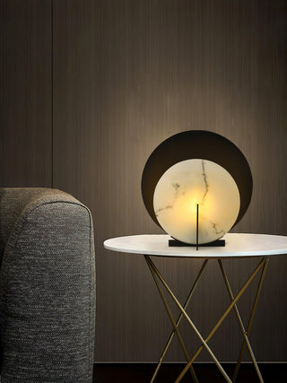 Astix Lampe de Table en Albâtre Demi-Lune