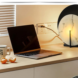 Astix Lampe de Table en Albâtre Demi-Lune