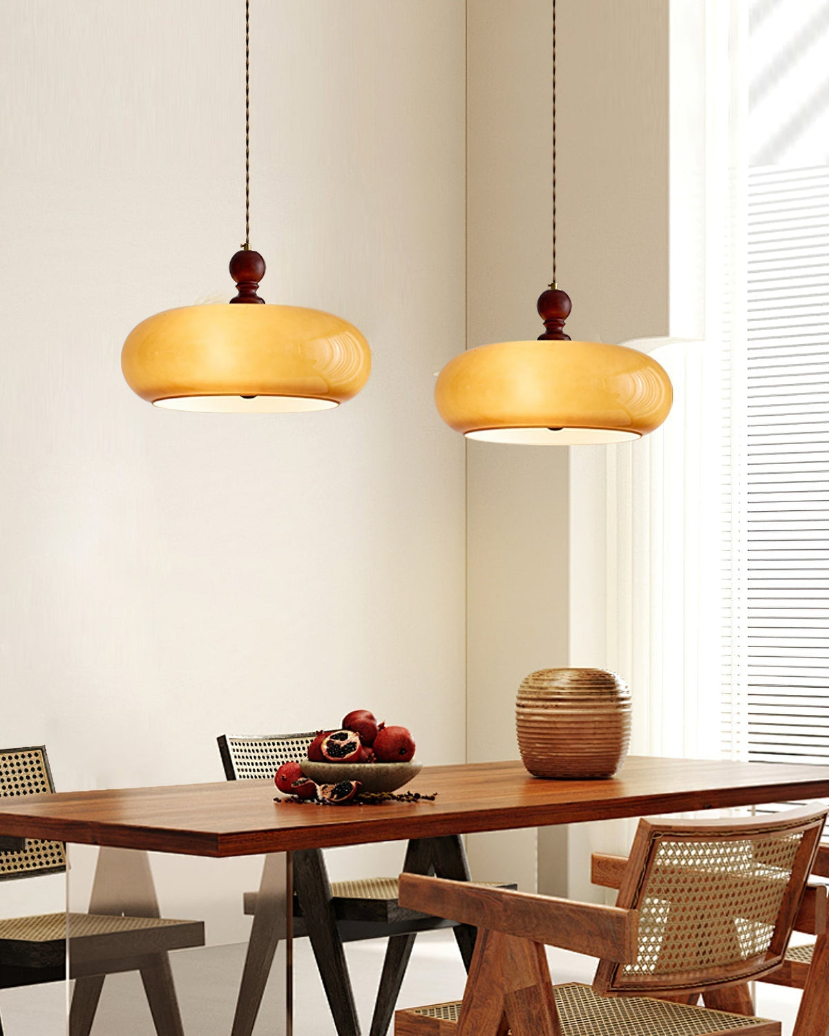 Arthur Amber Glass Shade Pendant Light-Neutral Decor
