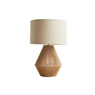 Obsidian Lampe de Table en Tissu Rustique