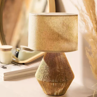Obsidian Lampe de Table en Tissu Rustique
