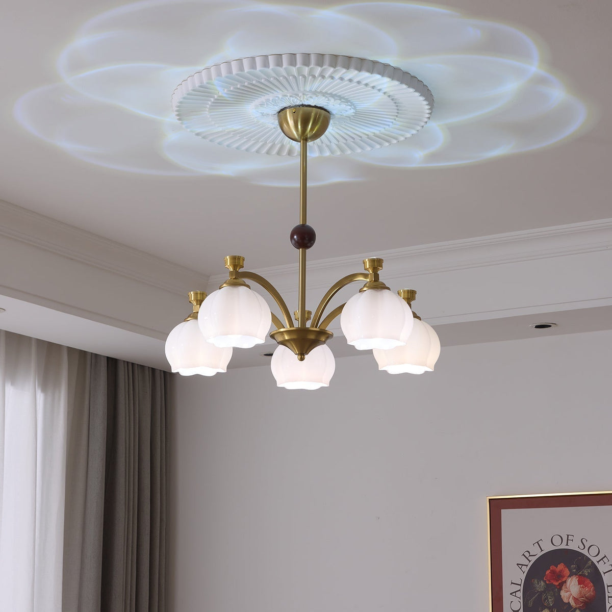 Alshaarae Lustre Bois Verre Arc Premium Traditionnel