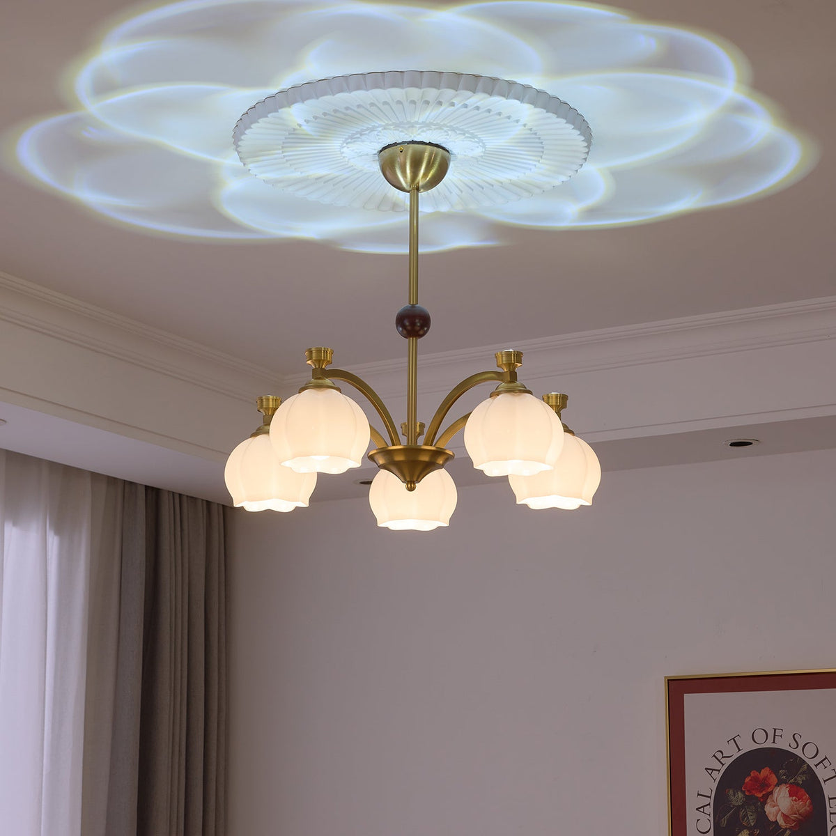 Alshaarae Lustre Bois Verre Arc Premium Traditionnel