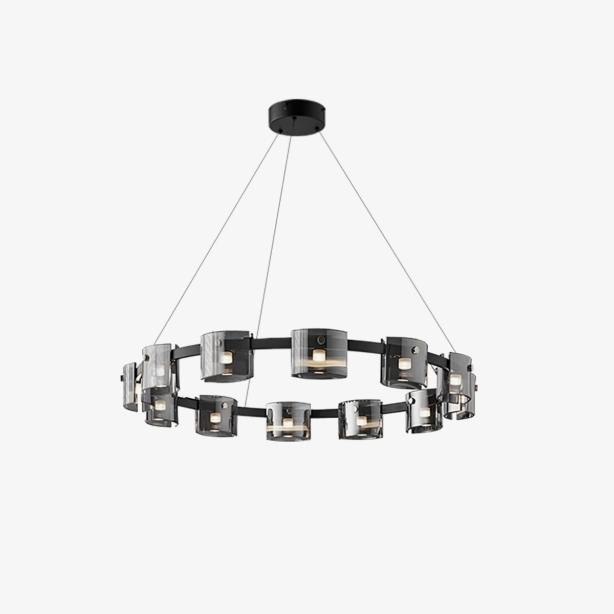 Ardaira Lustre Verre Circulaire Bras en Fer