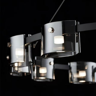 Lustra Lustre Verre Circulaire Bras en Fer